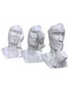 Escultura Máscaras de la Virtud (20 cm) Jgo 3 Piezas