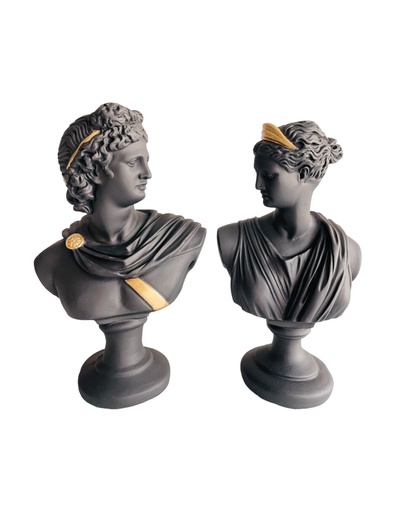 Escultura Apolo y Artemisa (34 cm) Jgo 2 Piezas